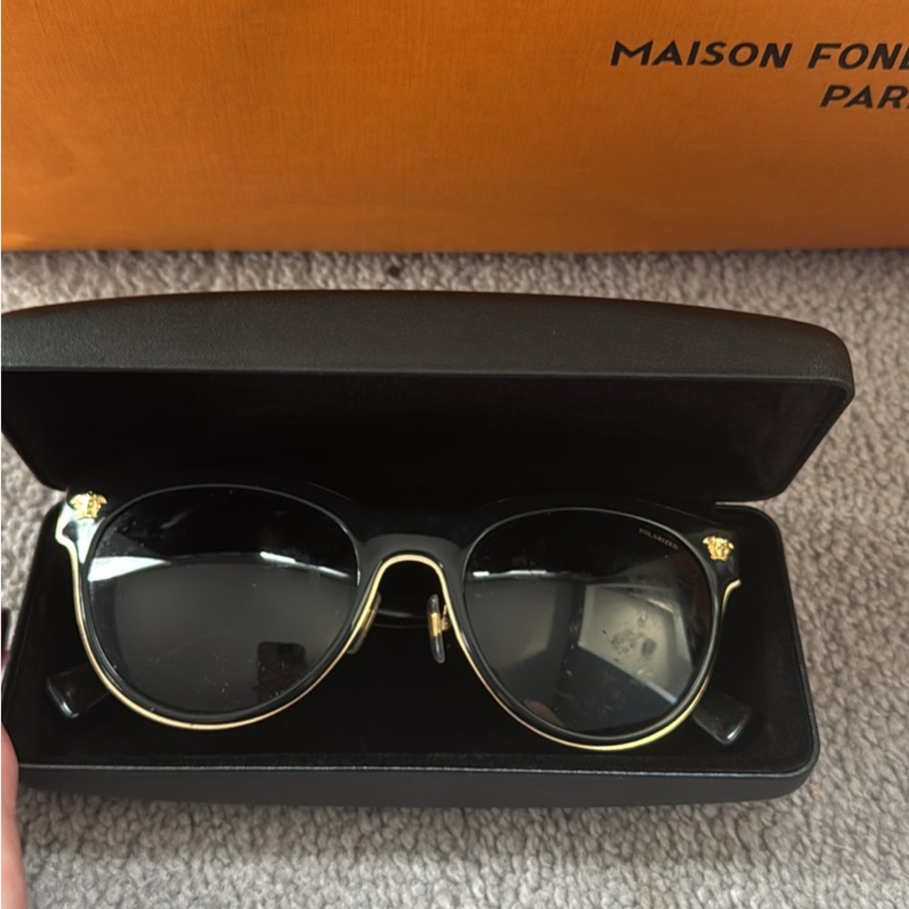 Versace Black and Gold Sunglasses